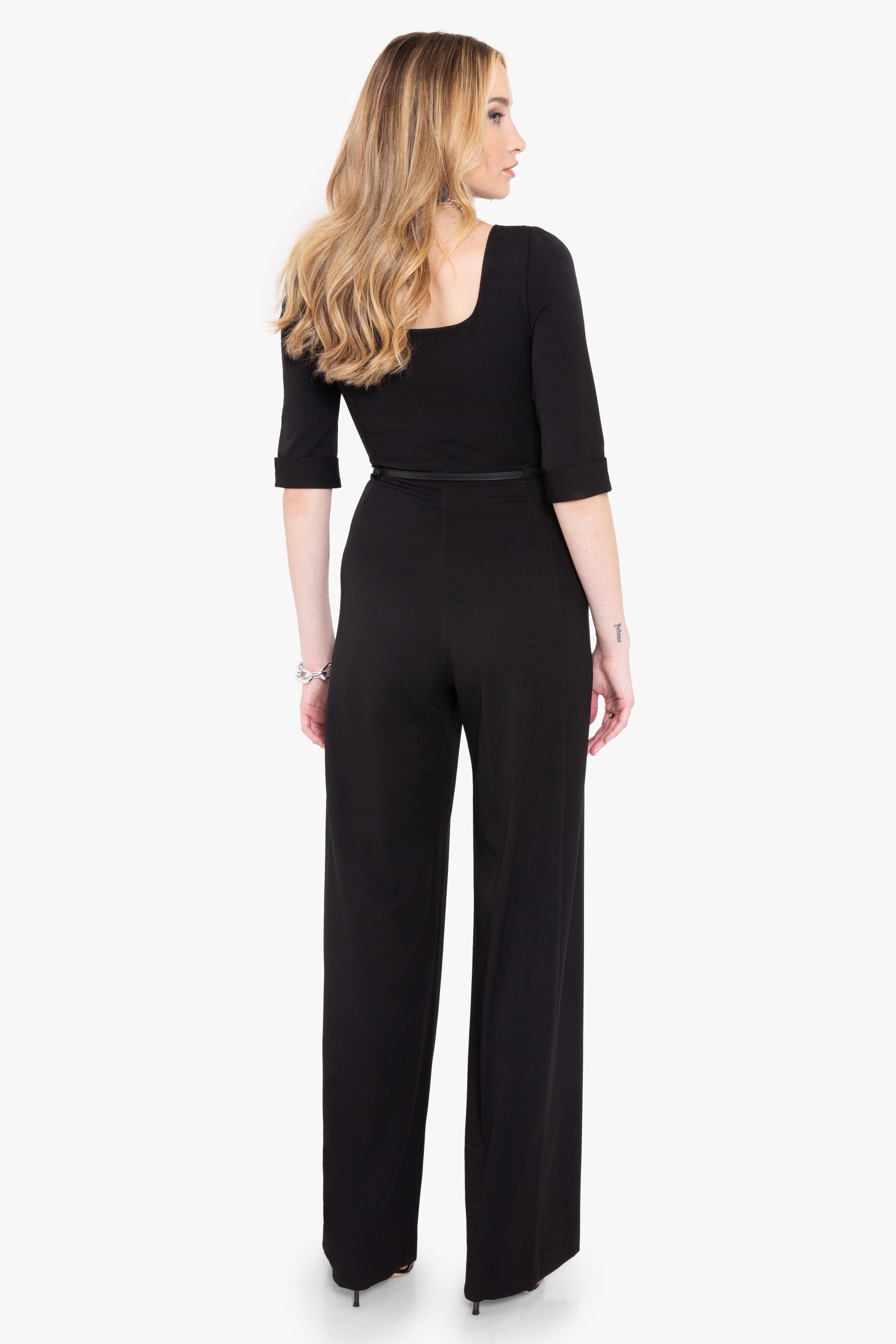 Classic 3/4 Sleeve Jackie O Jumpsuit-4411131592776