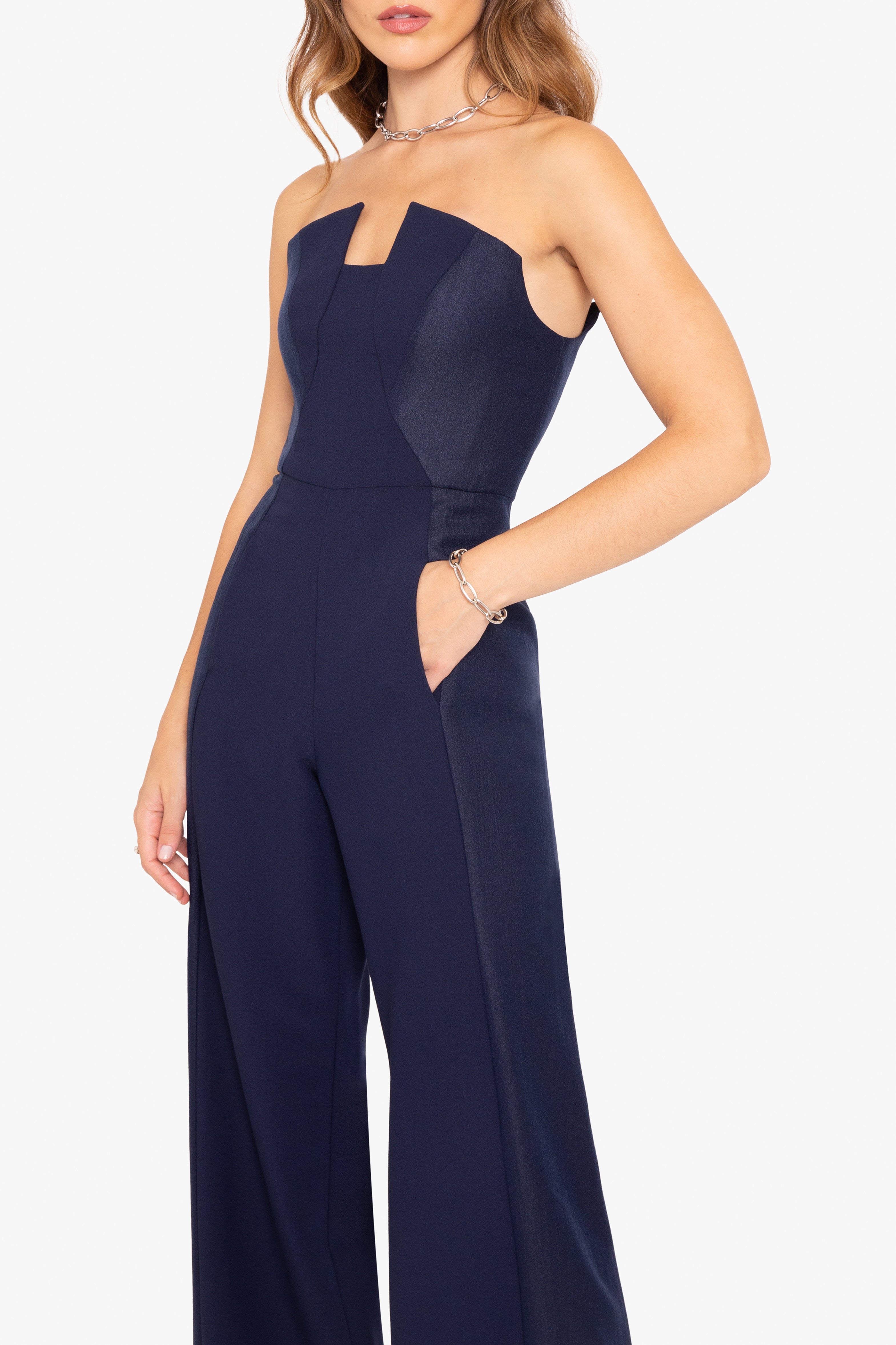 Lena Color Block Jumpsuit Black Halo