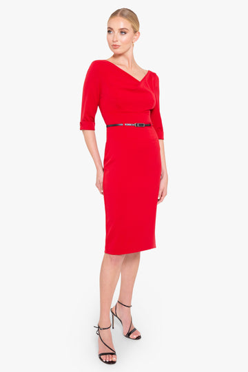 Classic 3/4 Sleeve Jackie O Sheath Dress-4411132182600