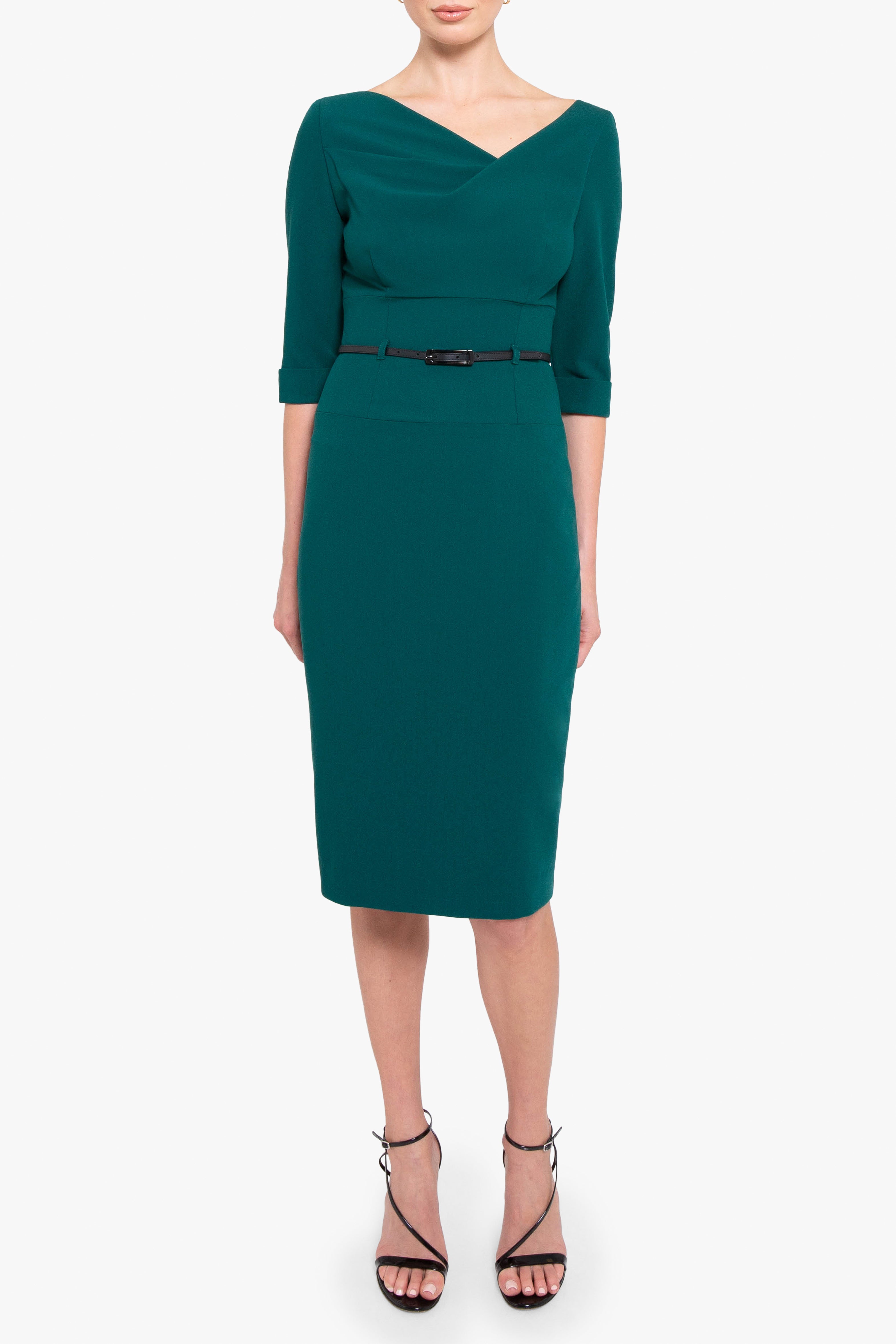 3/4 Sleeve Jackie O Sheath Dress-4411145912392