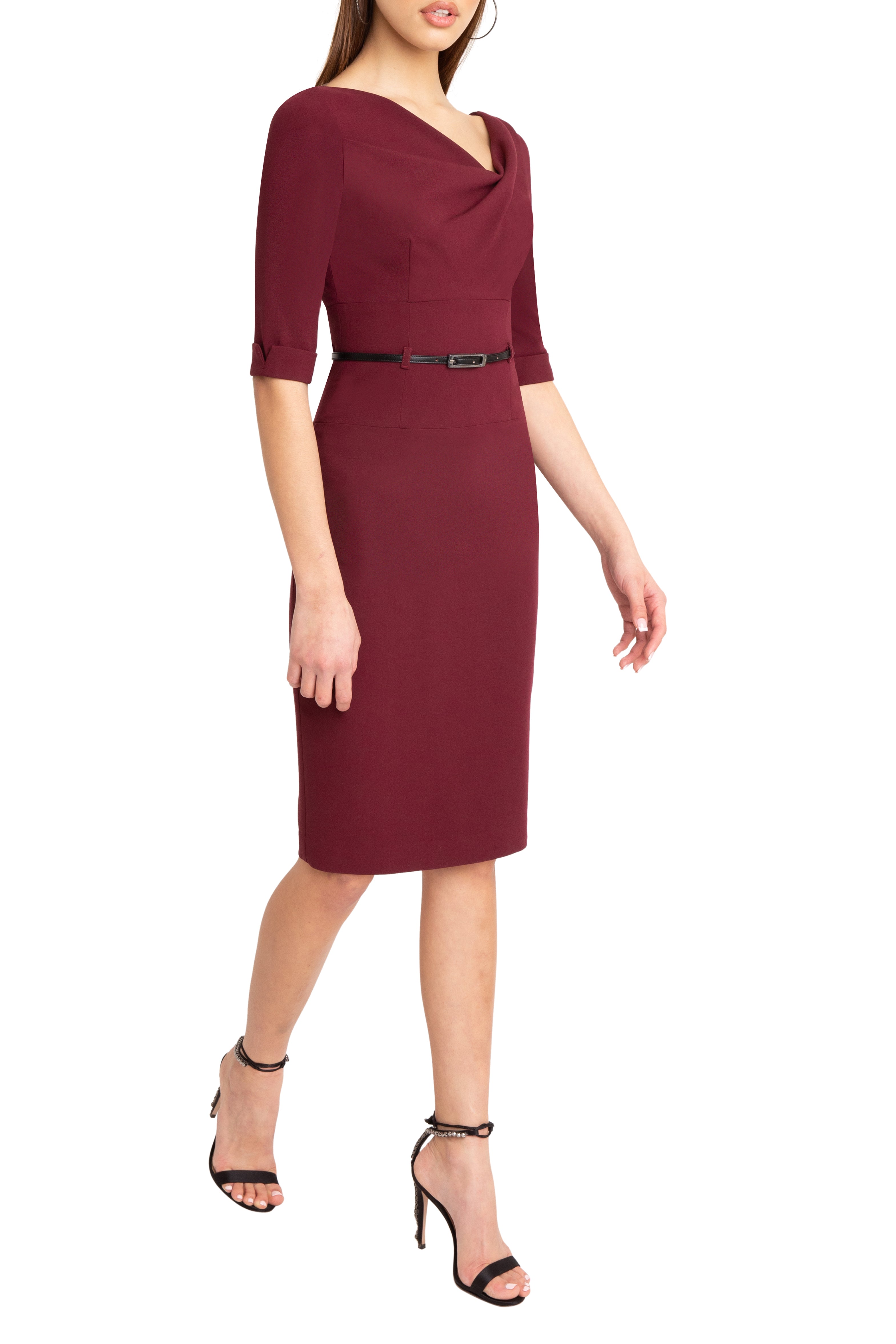 3/4 Sleeve Jackie O Sheath Dress-4411145912392