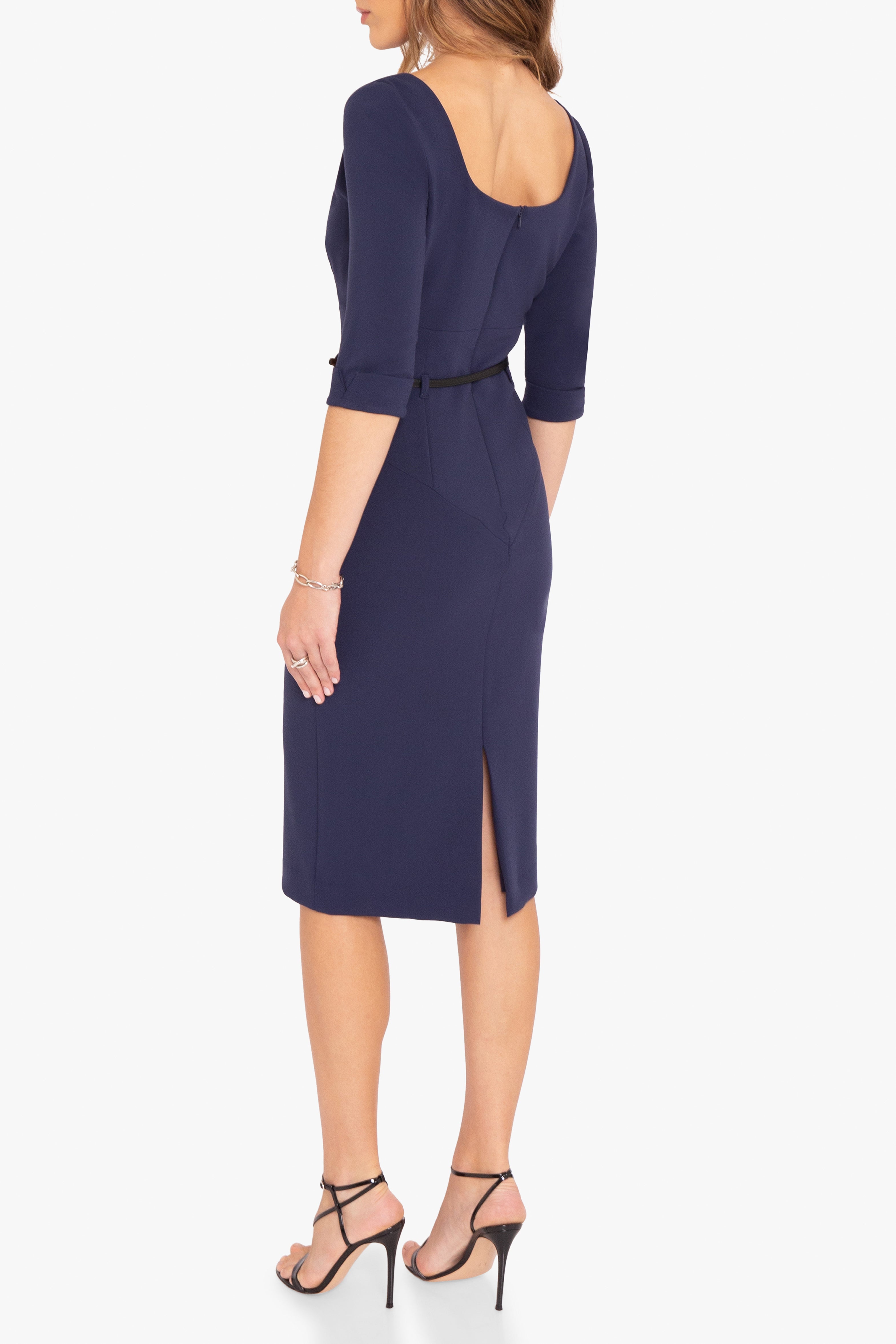 3/4 Sleeve Jackie O Sheath Dress-4411145912392