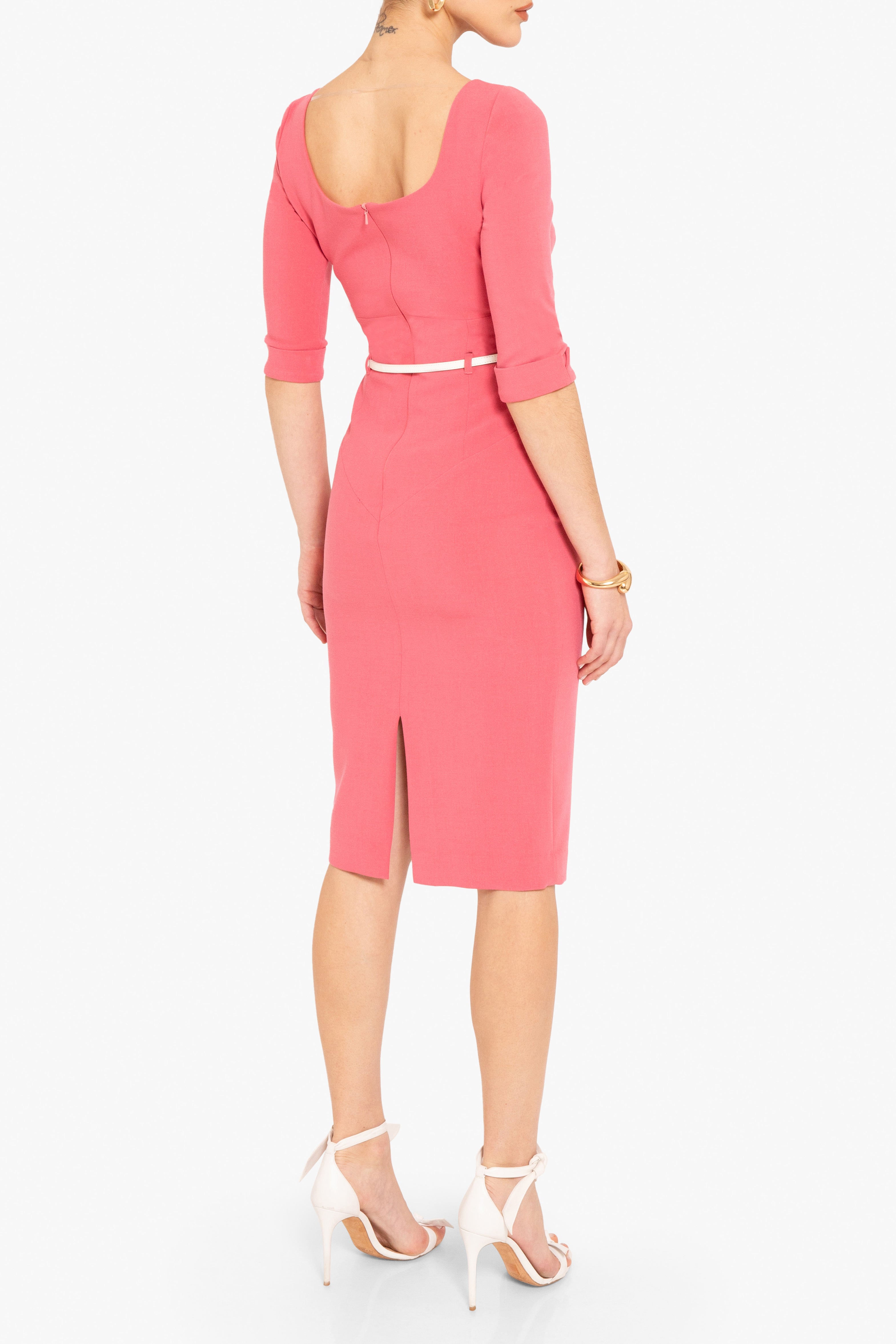 3/4 Sleeve Jackie O Sheath Dress-4411145912392