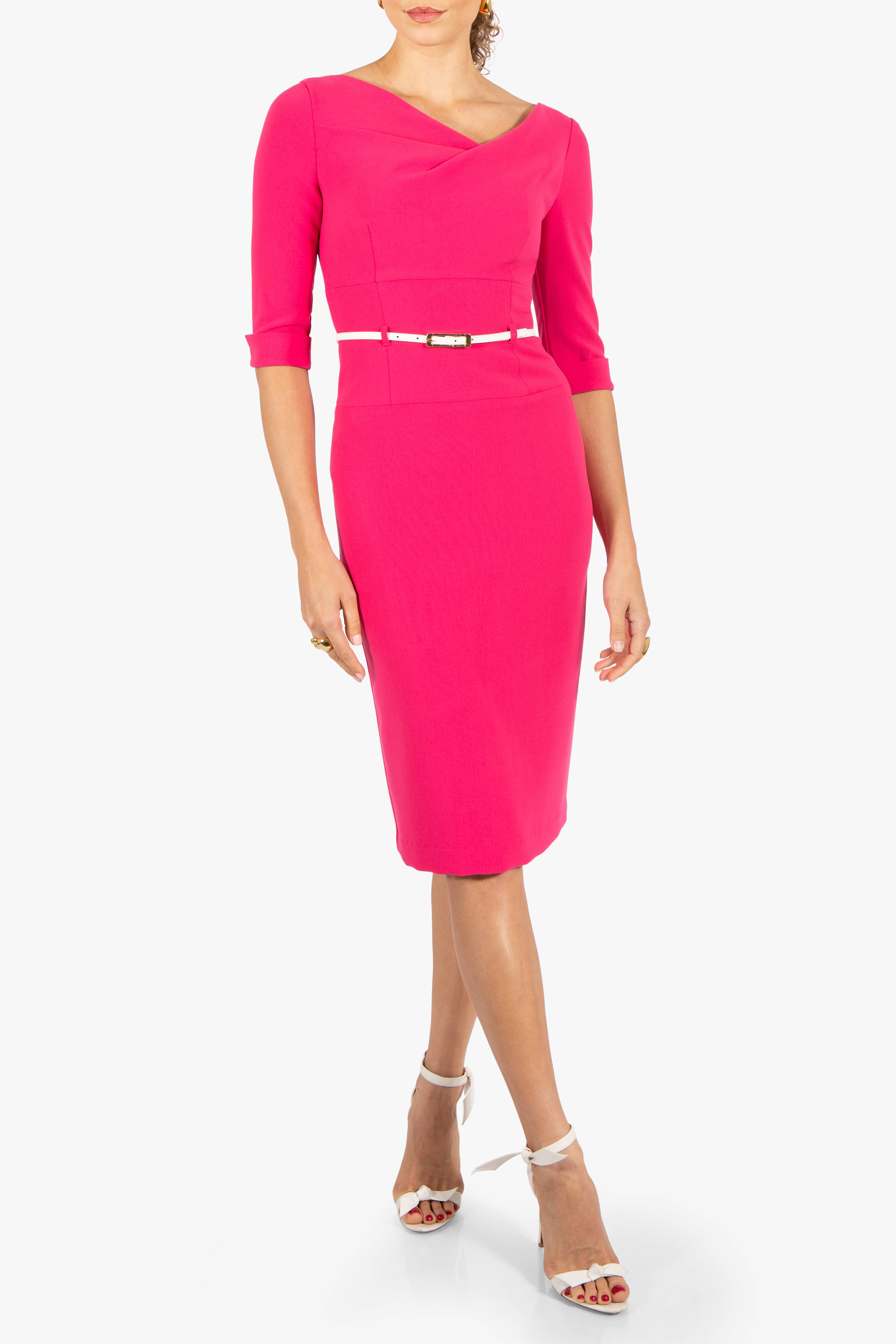 3/4 Sleeve Jackie O Sheath Dress-4411145912392