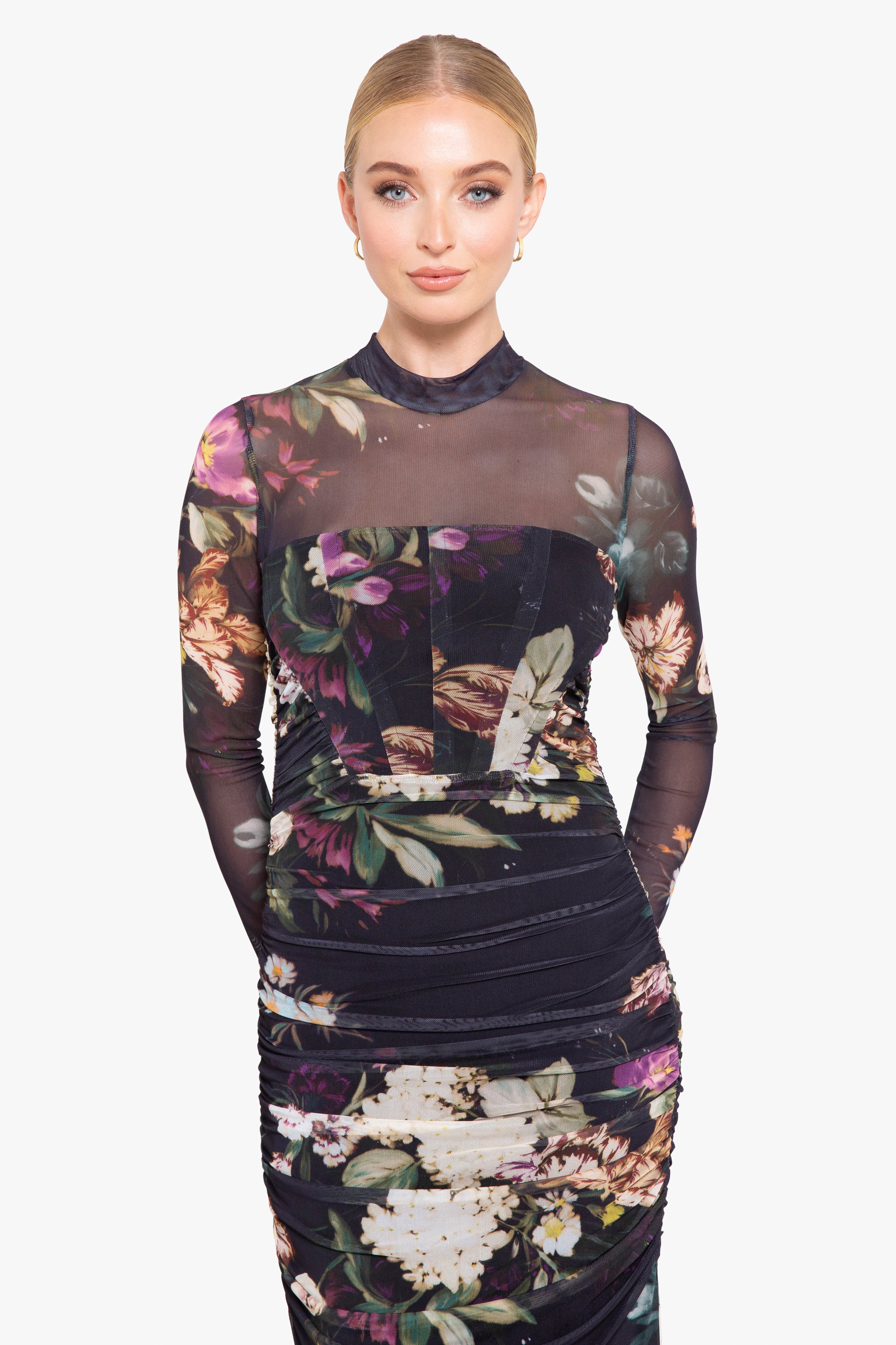 Black halo floral sheath dress best sale