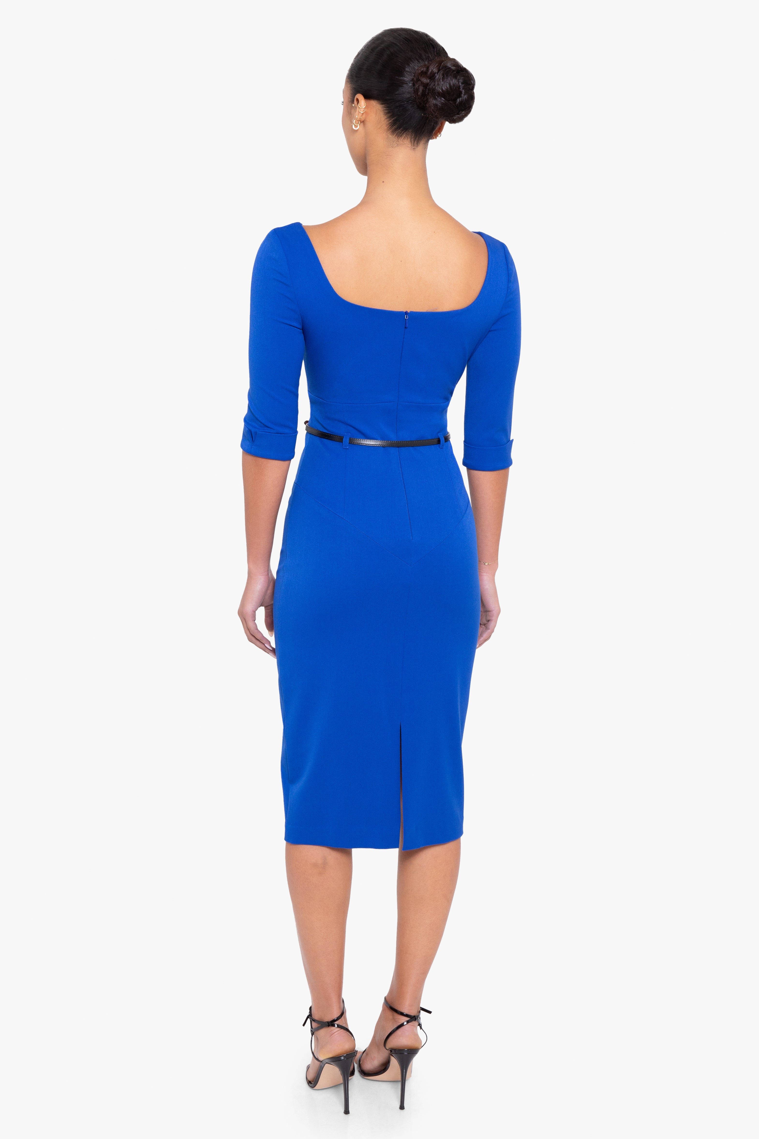 Classic 3/4 Sleeve Jackie O Sheath Dress-4411132182600