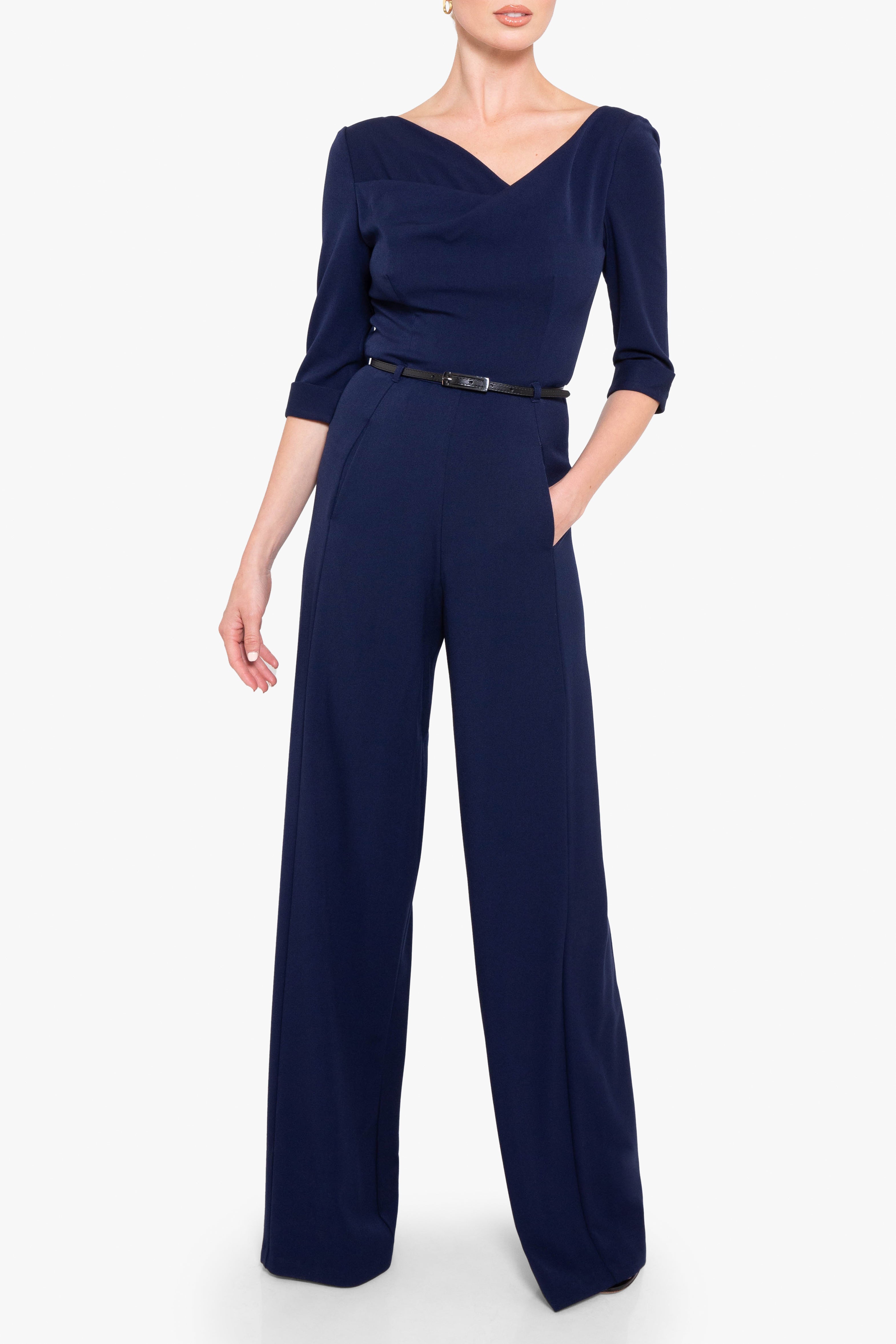 Classic 3/4 Sleeve Jackie O Jumpsuit-4411131592776