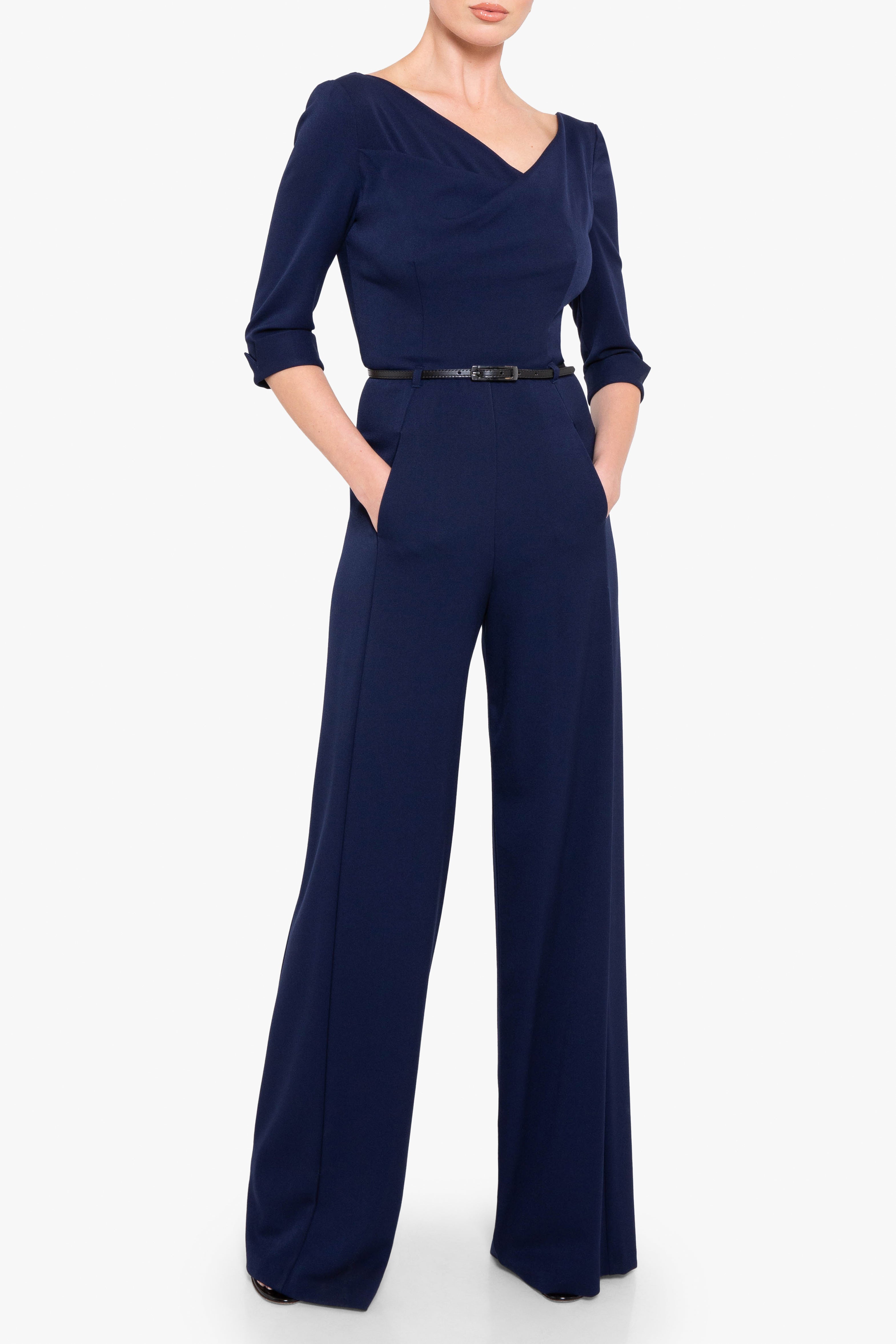 Classic 3/4 Sleeve Jackie O Jumpsuit-4411131592776