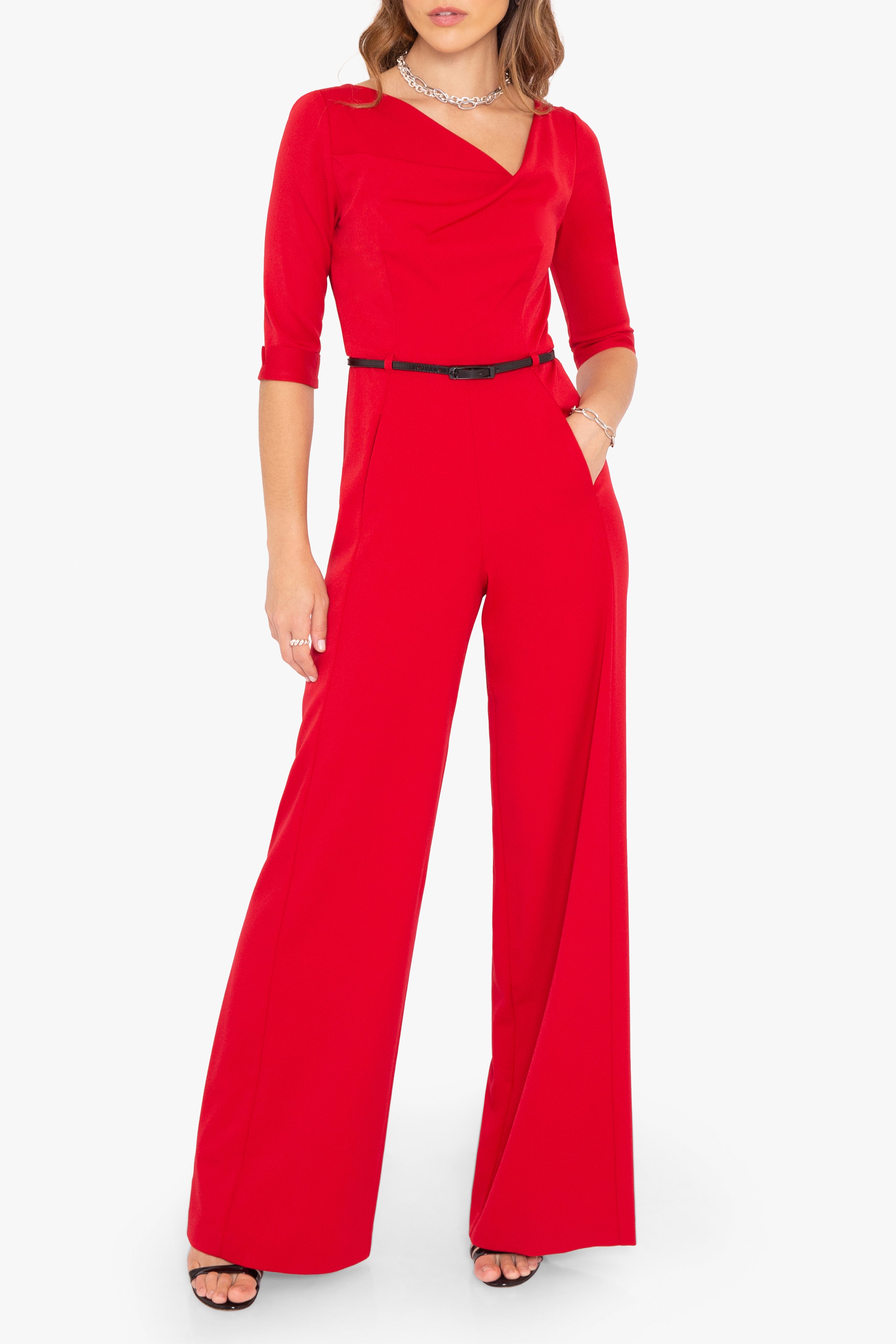 Classic 3/4 Sleeve Jackie O Jumpsuit-4411131592776