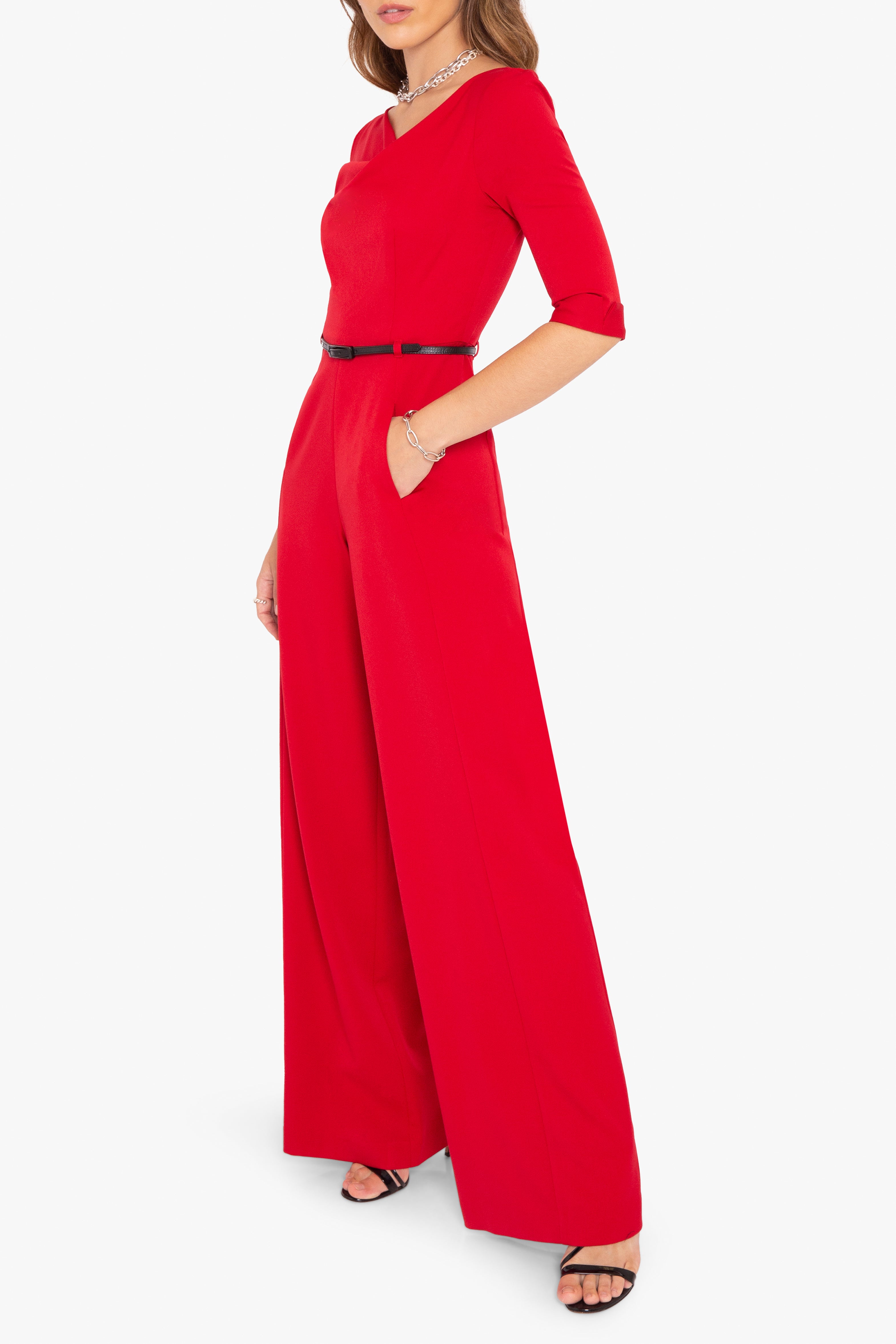 Classic 3/4 Sleeve Jackie O Jumpsuit-4411131592776