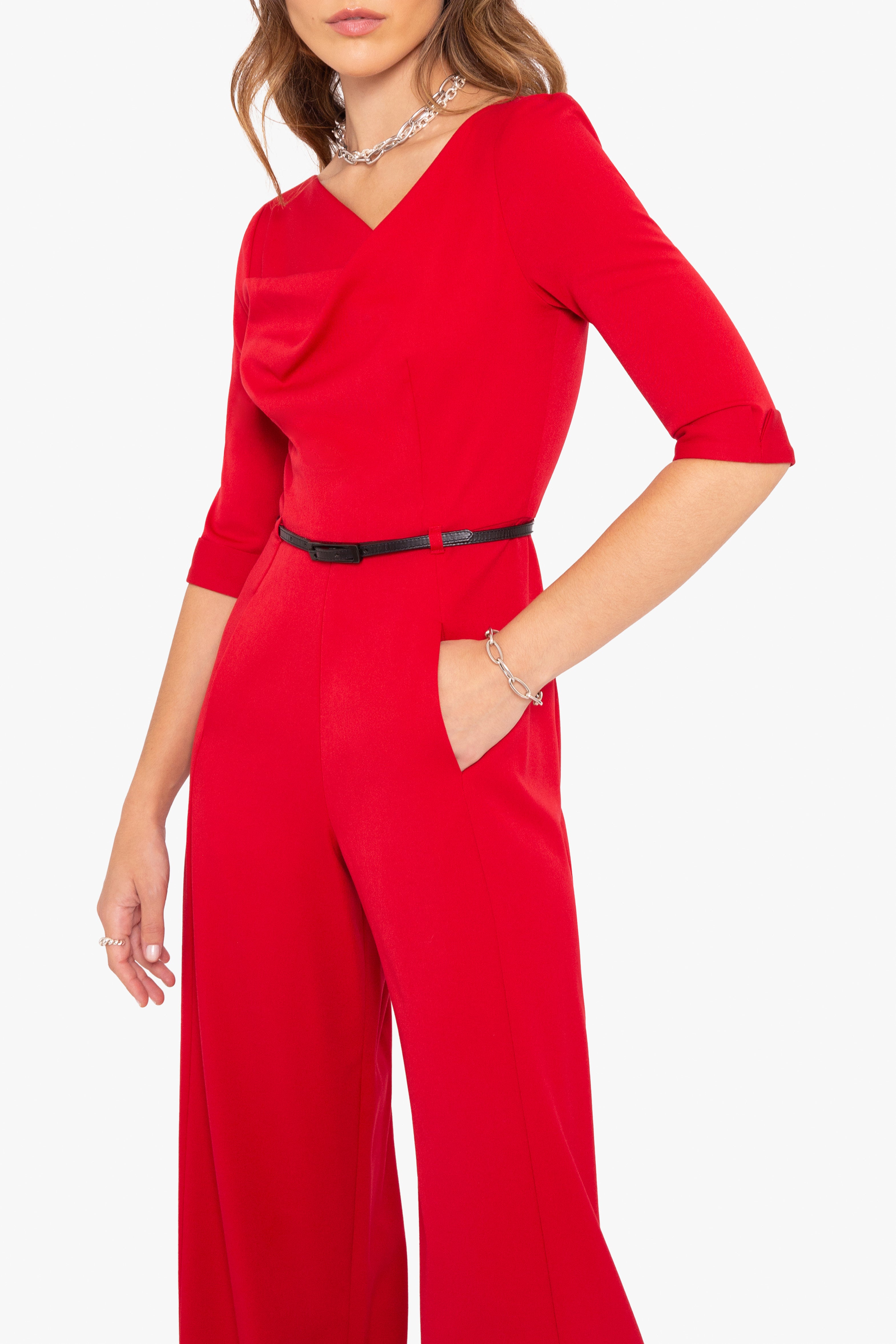 Classic 3/4 Sleeve Jackie O Jumpsuit-4411131592776