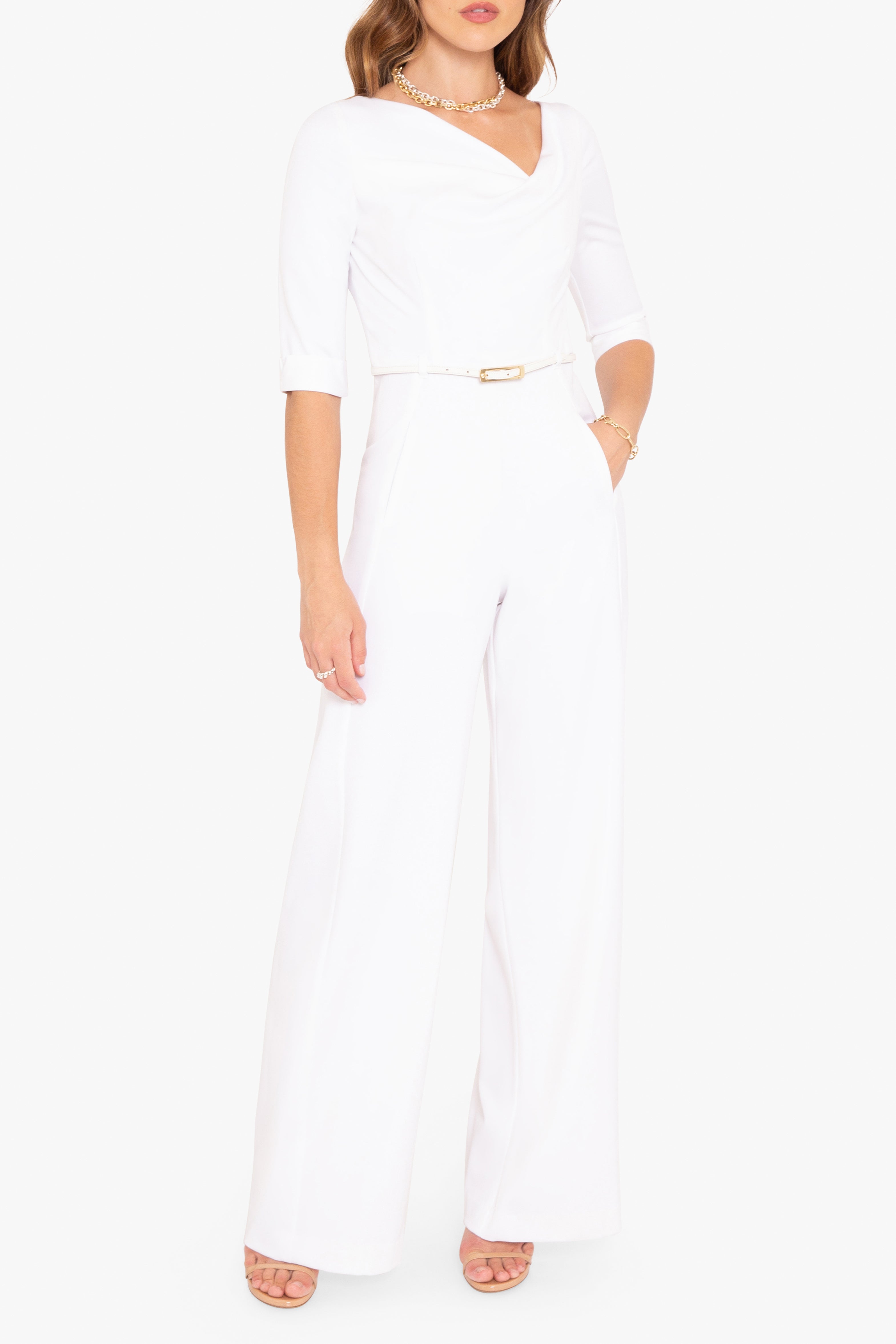 Classic 3/4 Sleeve Jackie O Jumpsuit-4411131592776