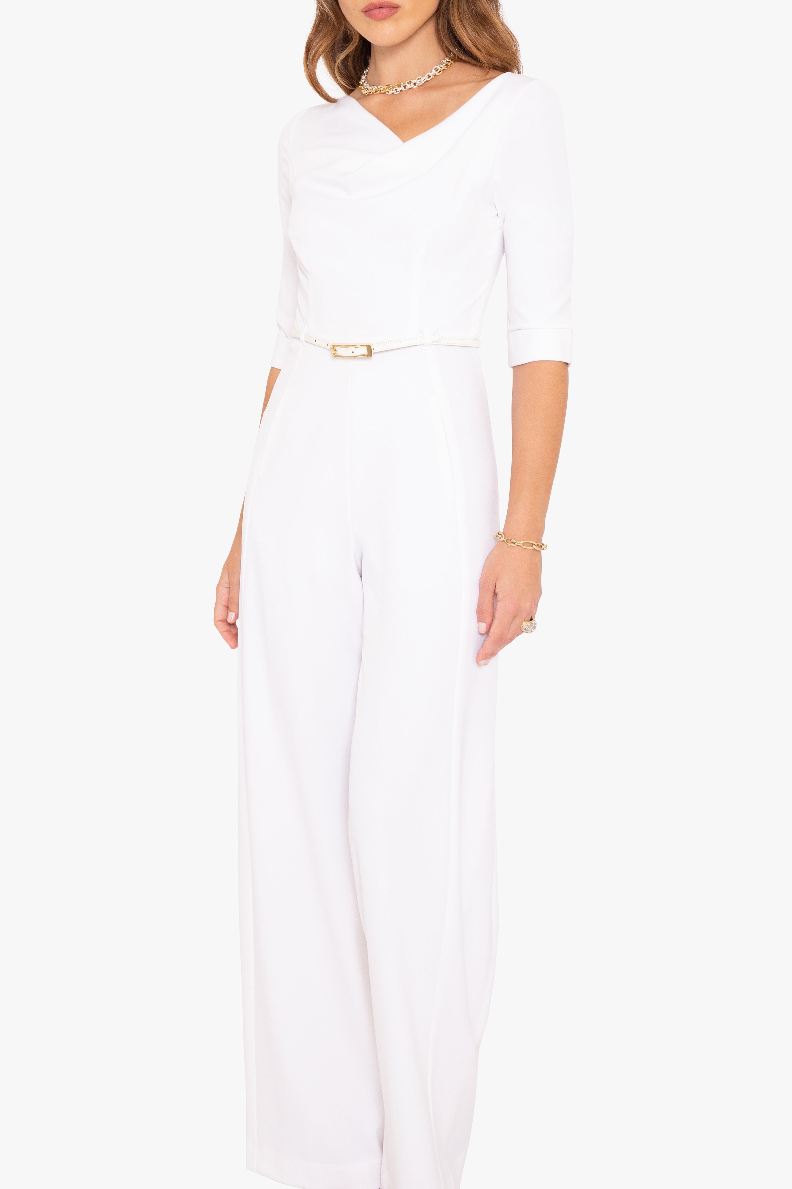 Classic 3/4 Sleeve Jackie O Jumpsuit-4411131592776